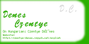 denes czentye business card